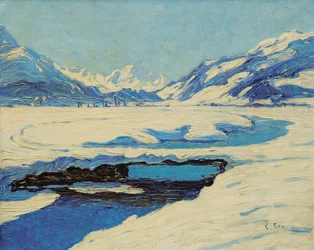  St. Moritz mit Piz della Margna  Berge von St. Moritz und Piz della Margnan